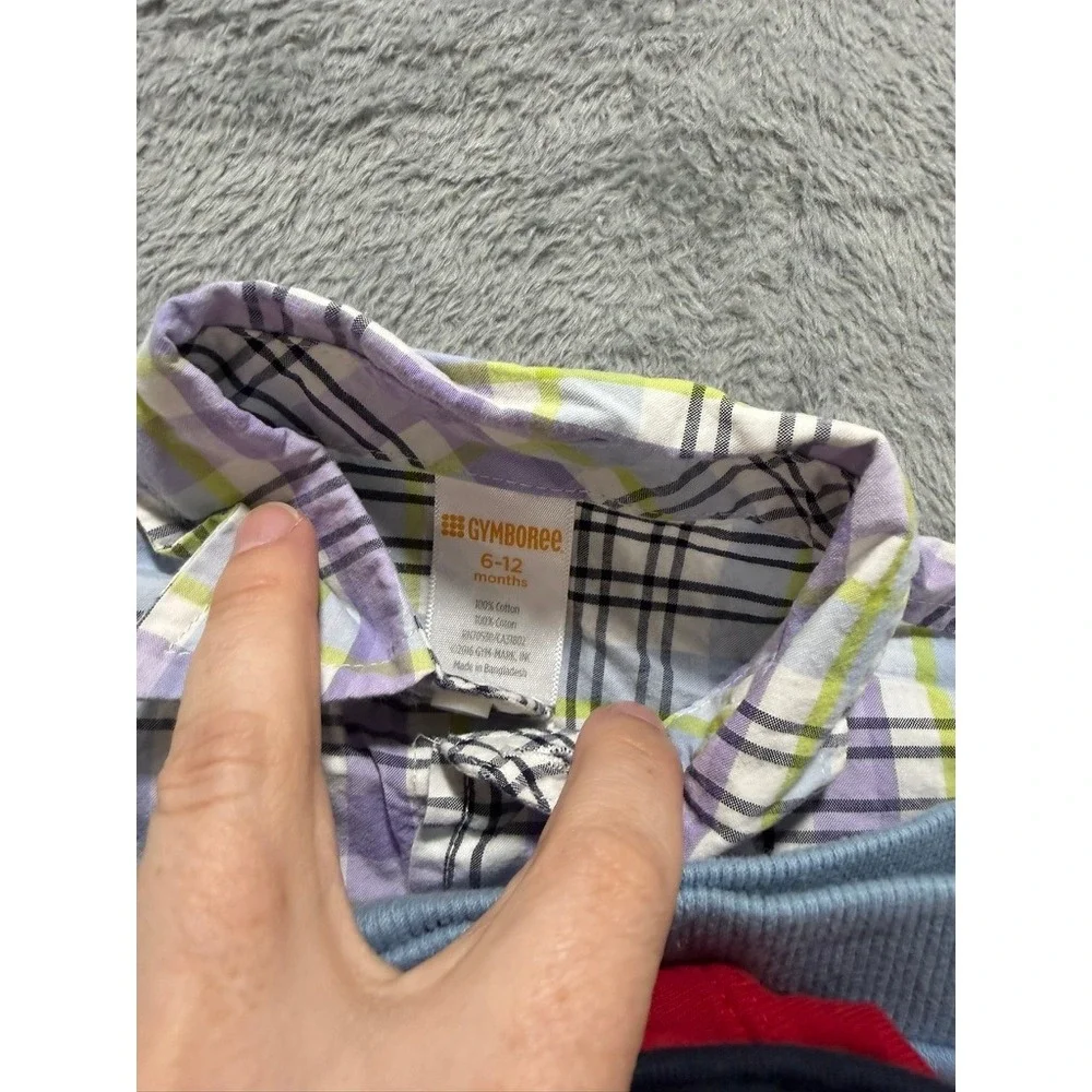 Baby Boys 6-12M Clothing Bundle 6pc Gymboree Primary Old Navy Dip Plaid Joggers
